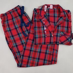 Victoria's Secret Dreamer Flannel Red Blue Plaid